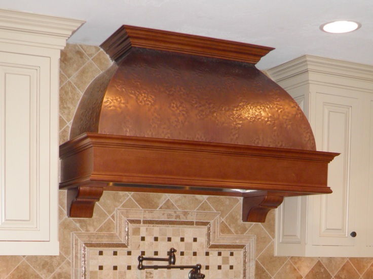 hammered copper kitchen hood